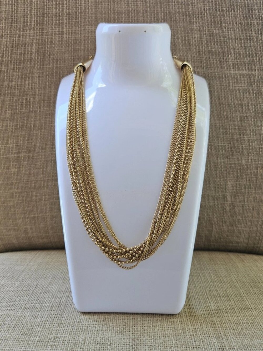 Open Edit Women Necklace Multi Layer Chain Gold Tone Fashion Jewelry New